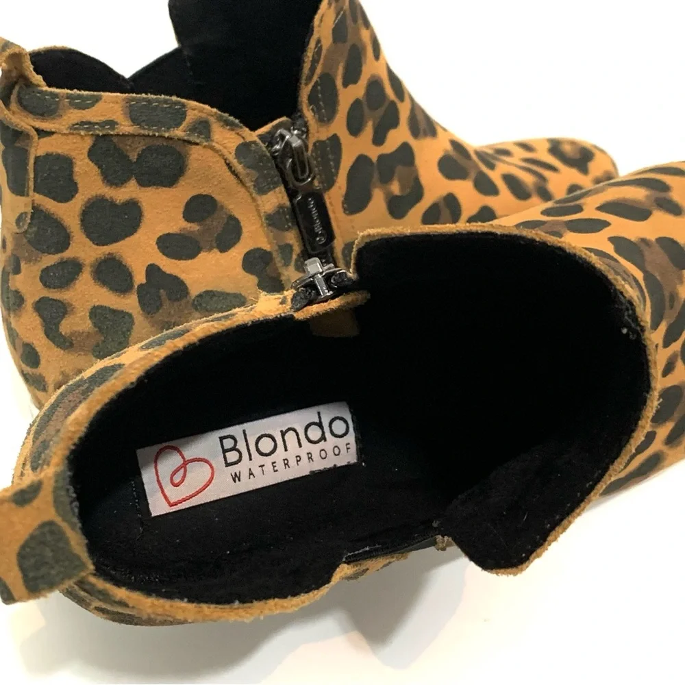 Blondo  On Trend Cheetah Print High-Top Sneakers Waterproof Size 9